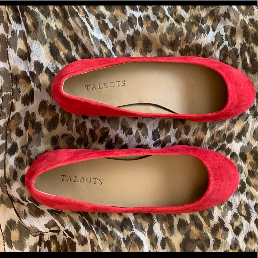 Talbots Red Suede Ballet Flats